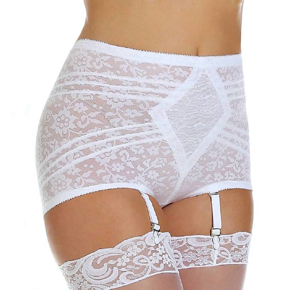 NEW RAGO firm control lacette brief panty in white